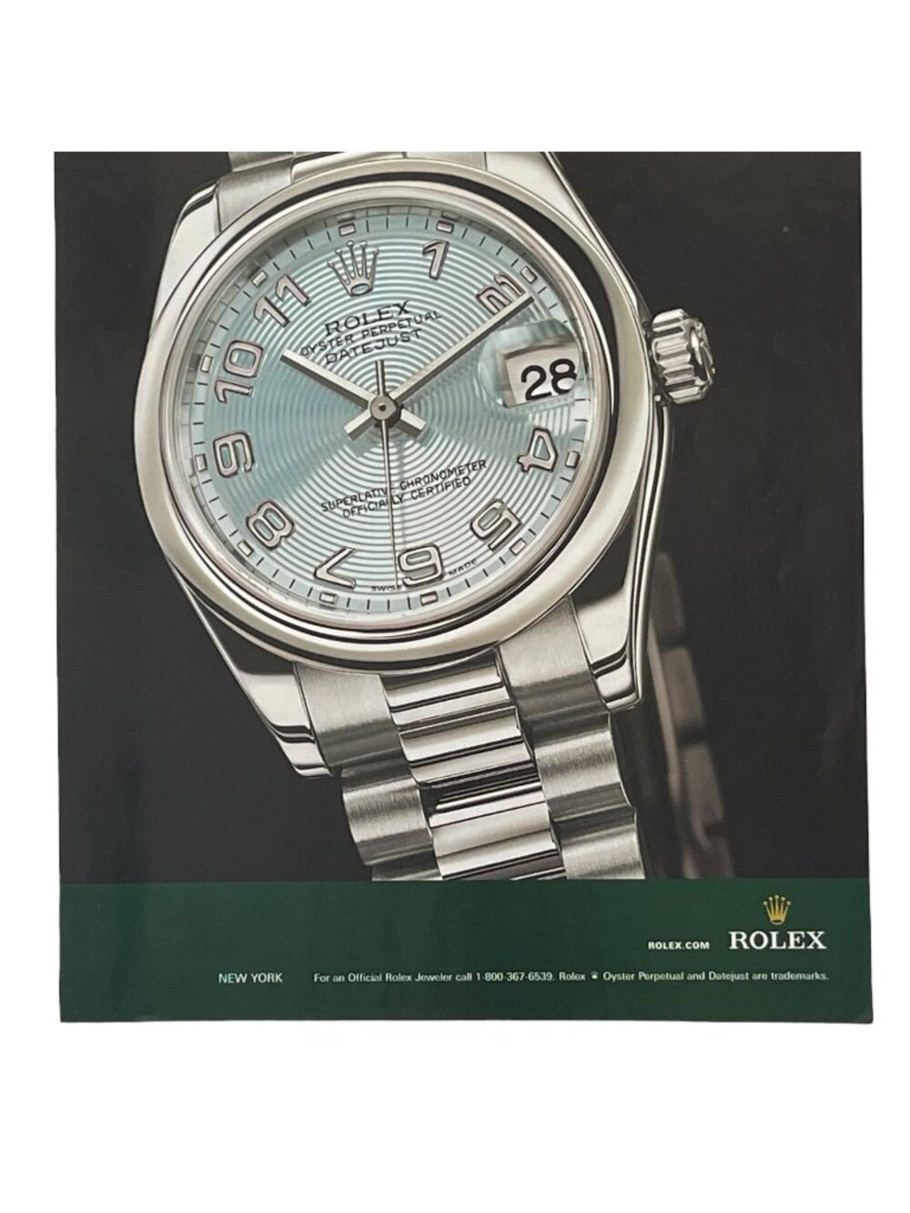 Rolex Datejust Platinum Watch Ad PRINT AD Oyster Perpetual - Picture 3 of 3
